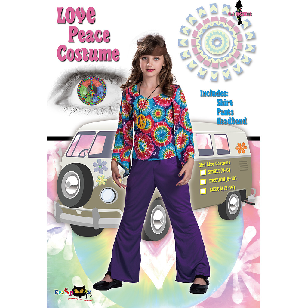 F68154 hippie costume for girls